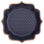 Belle assiette élégante carton en bleu marine et rose gold 21cm (x10) REF/7094