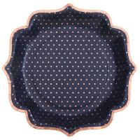 7094 assiette elegante carton bleu marine et rose gold