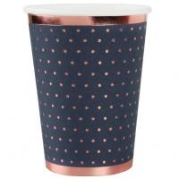 7095 gobelet carton elegant bleu marine et rose gold