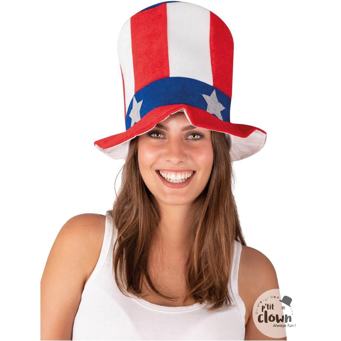 71520 accessoire de deguisement chapeau haut de forme amerique usa