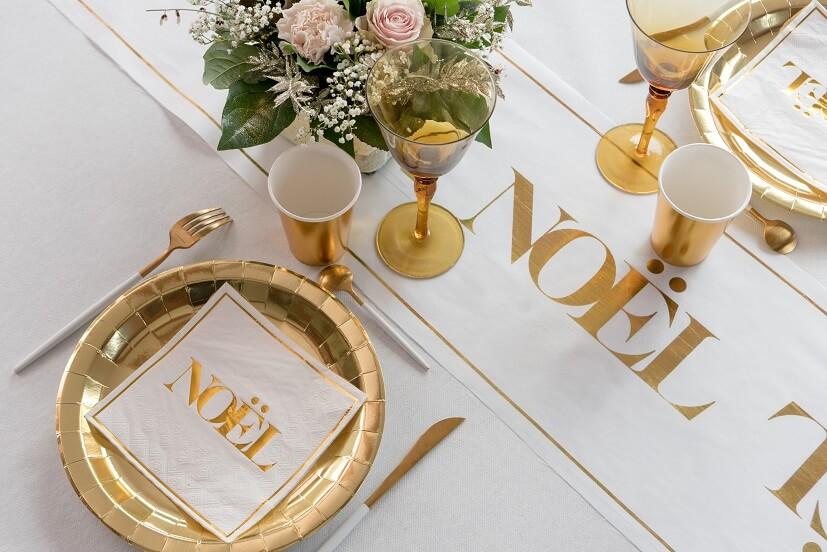 7169 decoration de table assiette dore or metallisee