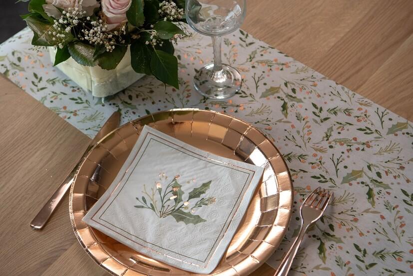 7169 decoration de table assiette rose gold metallisee