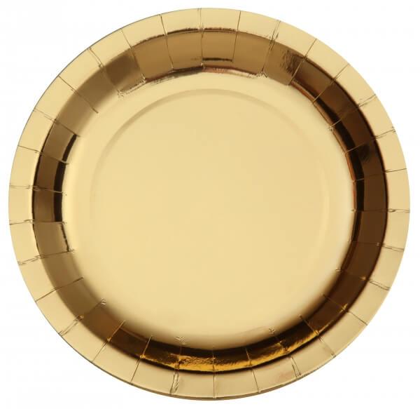 7169 grande assiette carton metallisee dore or 26cm