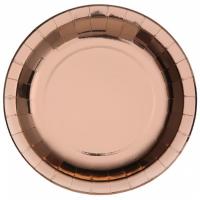 7169 grande assiette carton metallisee rose gold 26cm