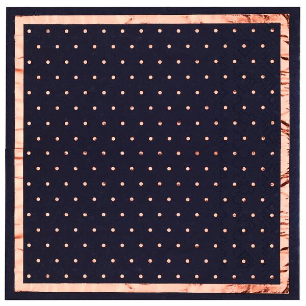 7177 serviette de table elegante bleu marine et rose gold
