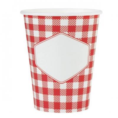 7270 gobelet rouge blanc carton vichy a l campagne