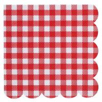 7271 serviette de table papier 3 plis rouge vichy a la campagne