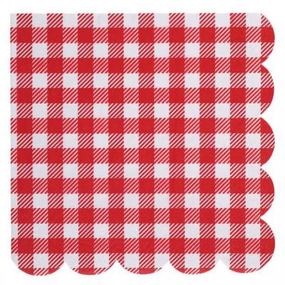 7271 serviette de table papier 3 plis rouge vichy a la campagne
