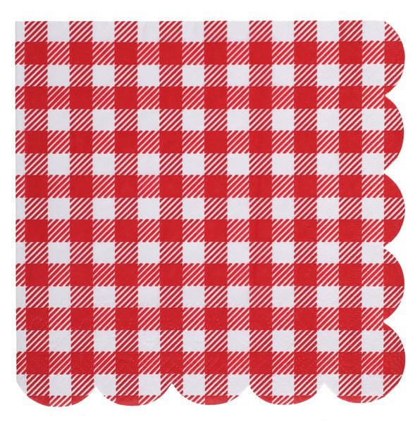 7271 serviette de table papier 3 plis rouge vichy a la campagne