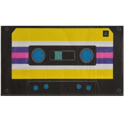 20 Serviettes de table papier cassette de musique audio REF/7281 (20 x 16.5 cm)