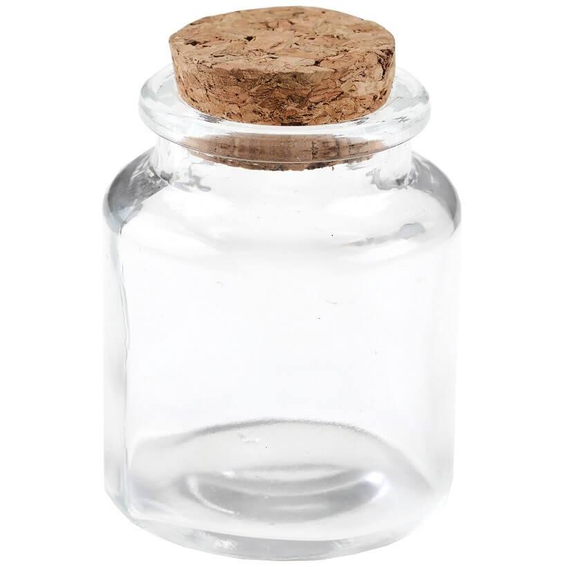 7304 contenant pot pharmacie transparent verre et liege