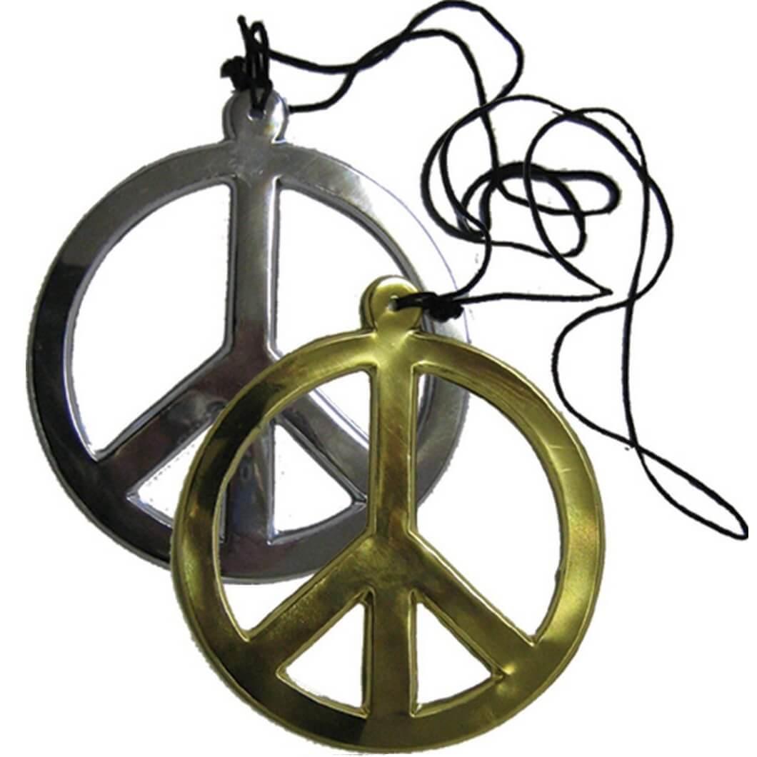 73350 accessoire de deguisement collier or ou argent hippie