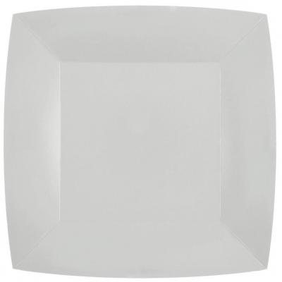 10 Assiettes carrées en carton blanc de 290grs/m2 en 18cm REF/7407
