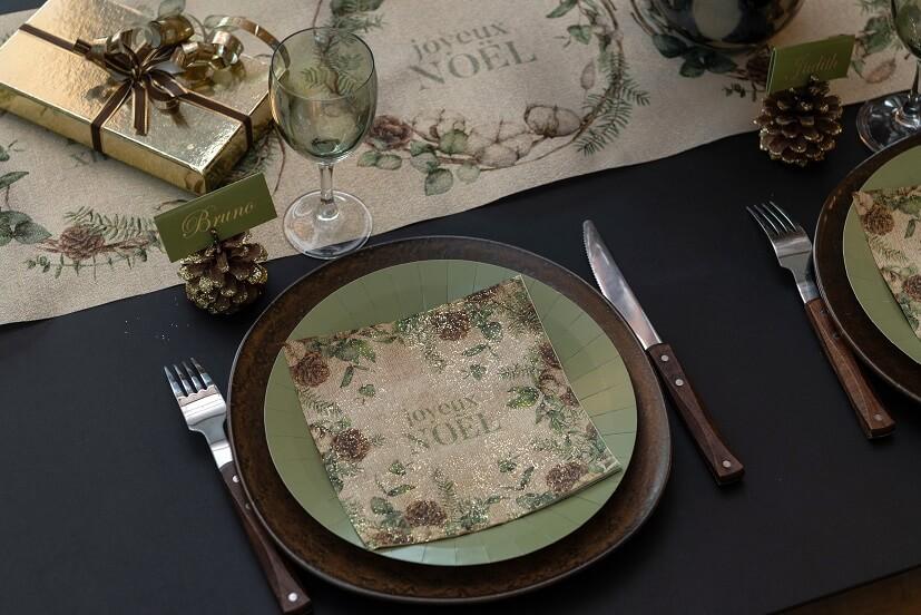 7409 22 cm decoration assiette carton biodegradable vert olive sauge