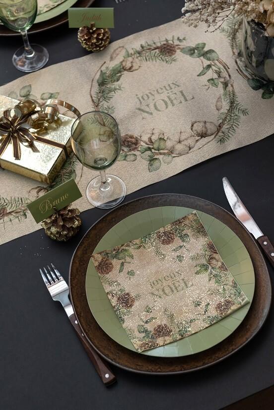 7409 22 cm decoration de table assiette carton biodegradable vert olive sauge