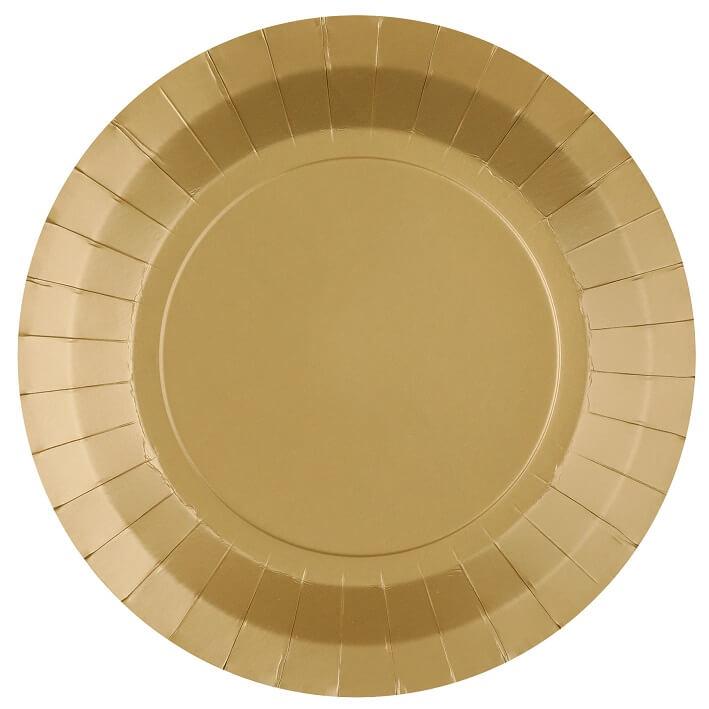 7409 assiette ronde doree or carton biodegradable 22cm