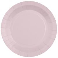 7409 assiette ronde rose clair carton biodegradable 22cm
