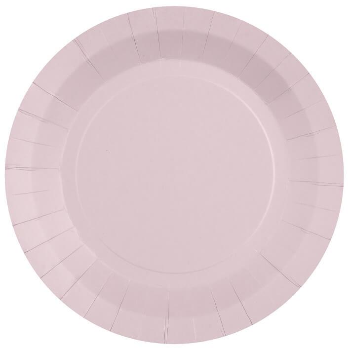 7409 assiette ronde rose clair carton biodegradable 22cm