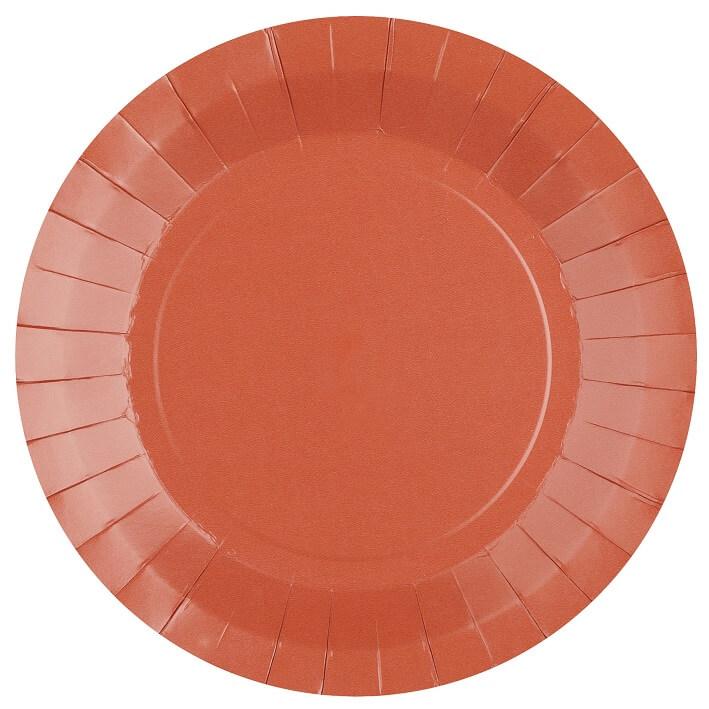 20 ASSIETTES 22CM PLASTIQUE RÉUTILISABLE ROUGE