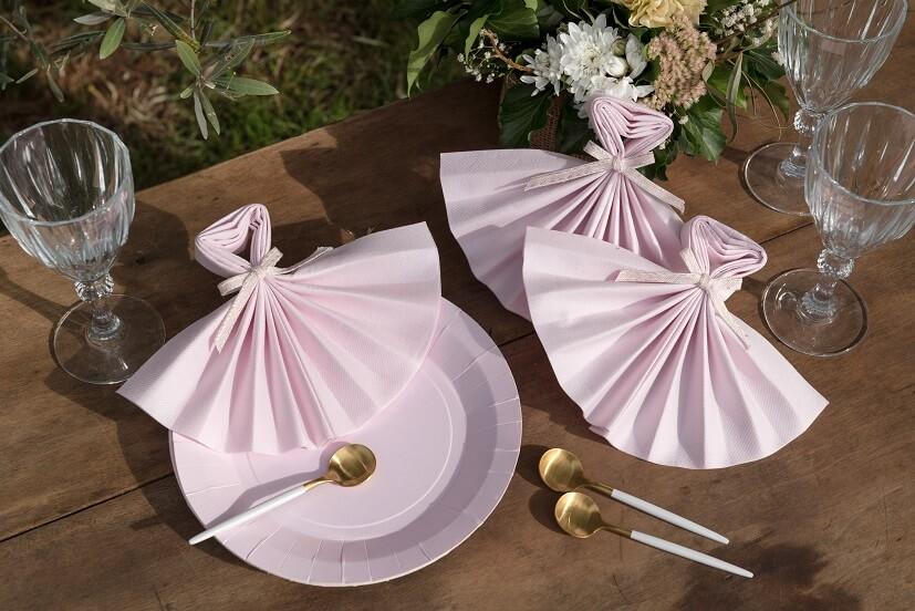 7409 vaisselle assiette ronde jetable en carton rose clair