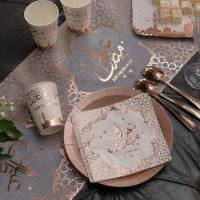 7409 vaisselle assiette ronde jetable en carton rose gold