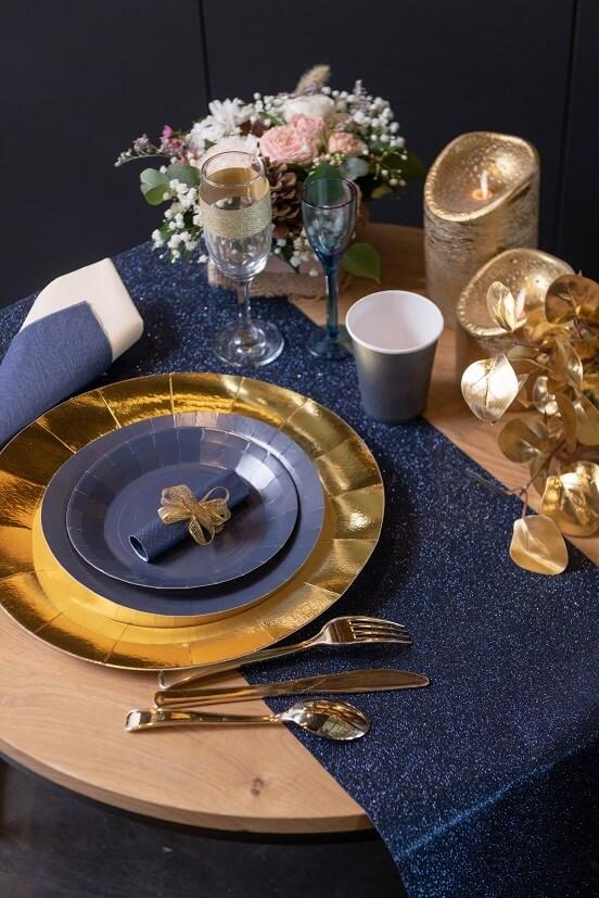 Joli gobelet élégant en carton en bleu marine et rose gold (x10) REF/7095 -  Cdiscount Maison