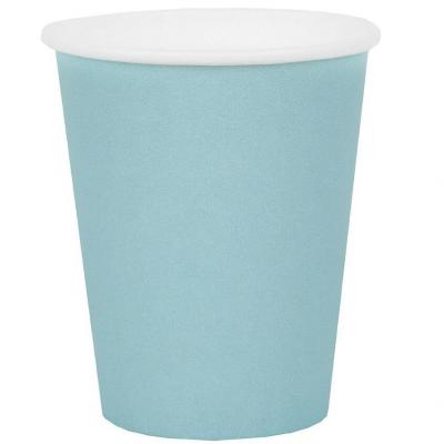 10 Gobelets en carton de 25cl en couleur bleu clair REF/7410