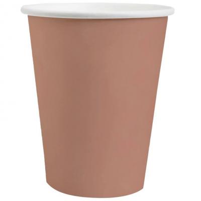 10 Gobelets en carton de 25cl en couleur rose gold Mat REF/7410