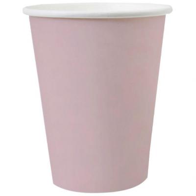 10 Gobelets en carton de 25cl en couleur rose clair REF/7410