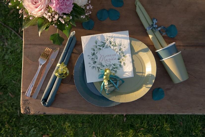 7410 gobelet decoration vert olive sauge carton