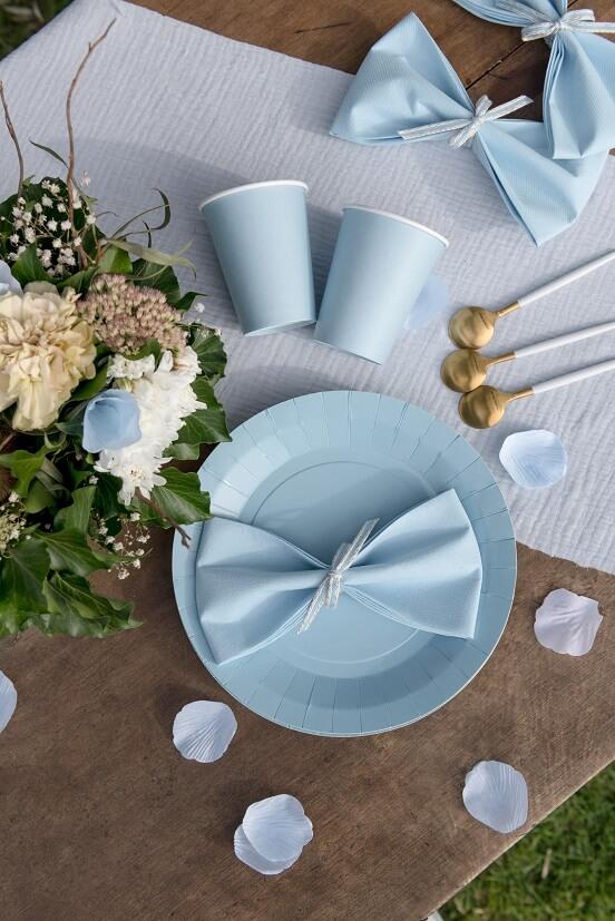 7410 verre en carton bleu ciel