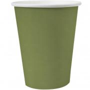 10 Gobelets en carton de 25cl en couleur vert Olive/Sauge REF/7410