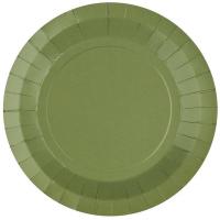 7411 17cm assiette carton biodegradable vert olive sauge