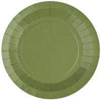 7411 17cm assiette carton biodegradable vert olive sauge