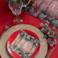 7411 decoration assiette ronde carton rouge