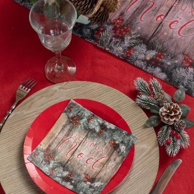 7411 decoration assiette ronde carton rouge 17cm