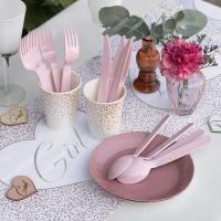 7411 decoration vaisselle jetable assiette carton biodegradable rose gold