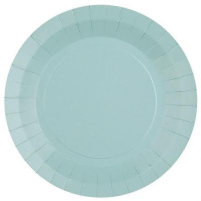 7411 petite assiette ronde carton biodegradable bleu pastel