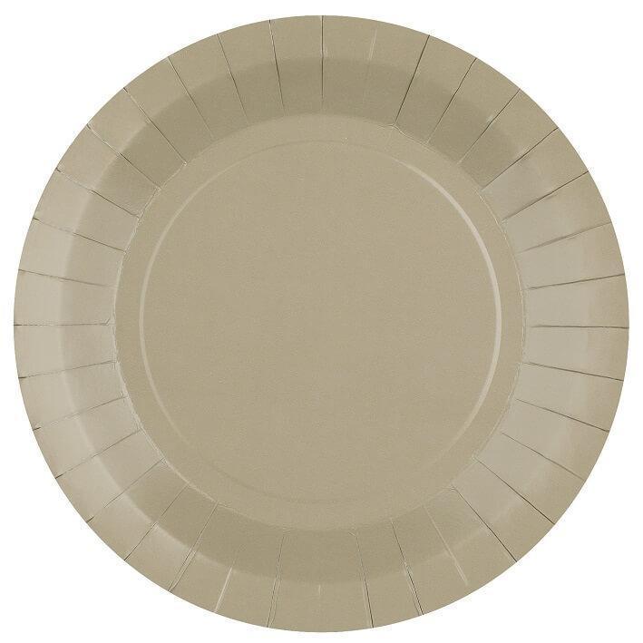 7411 petite assiette ronde carton biodegradable taupe