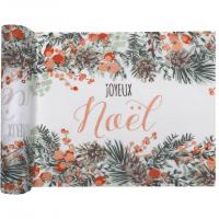 7445 chemin de table joyeux noel floral champetre cuivre