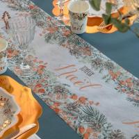 7445 chemin de table joyeux noel houx champetre cuivre