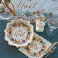 7447 decoration gobelet noel champetre floral cuivre