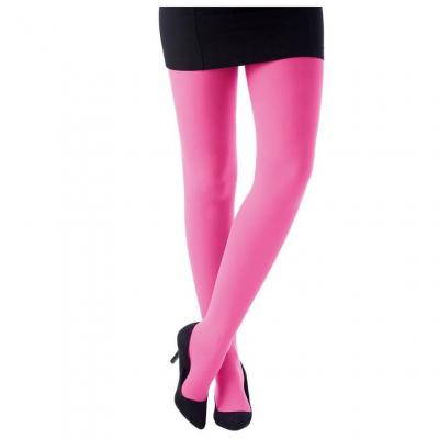 1 Paire de collant rose fluo opaque REF/74703 (Accessoire de déguisement)