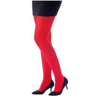 1 Paire de collant opaque rouge REF/74706 (accessoire de déguisement adulte)