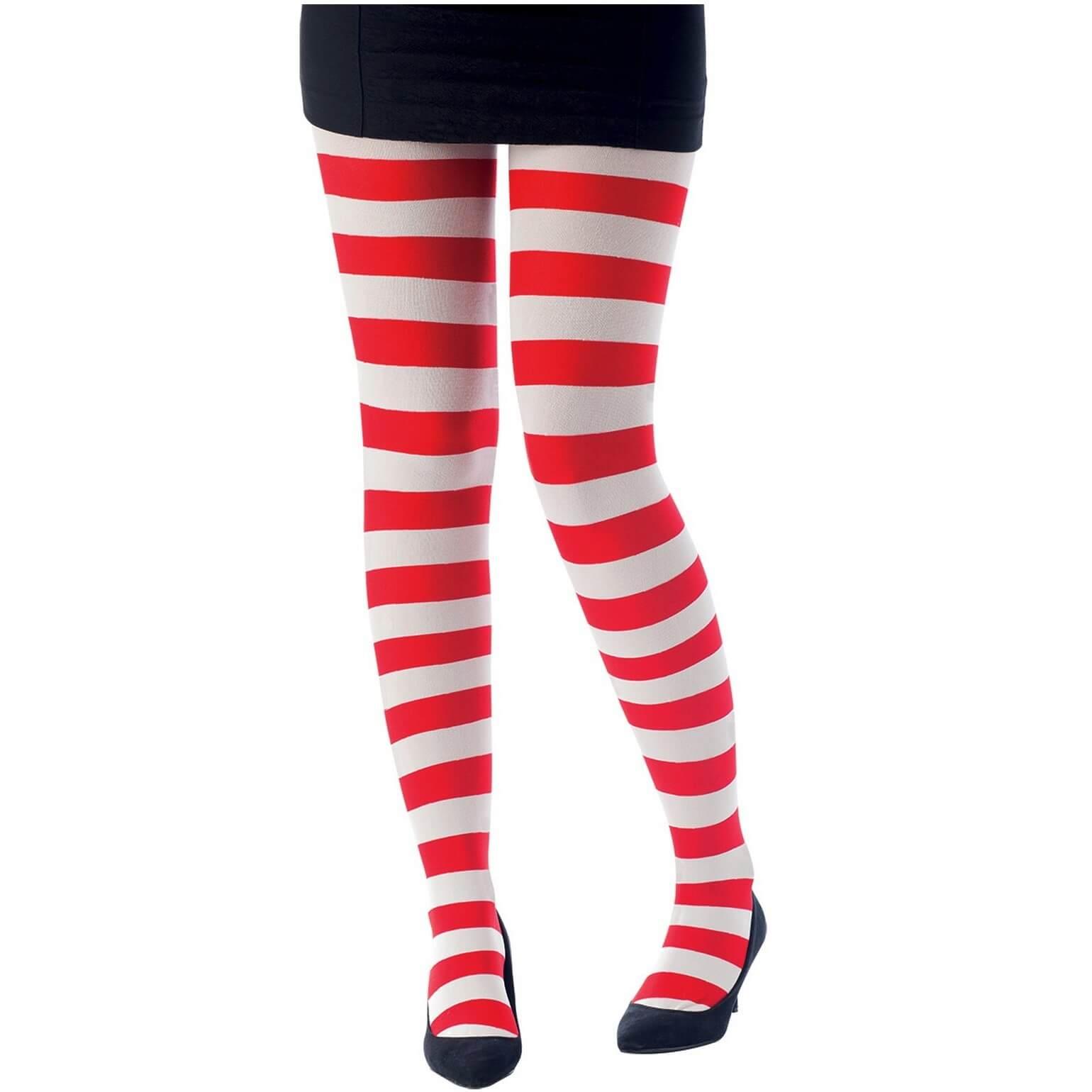 74716 accessoire deguisement collant opaque blanc et rouge