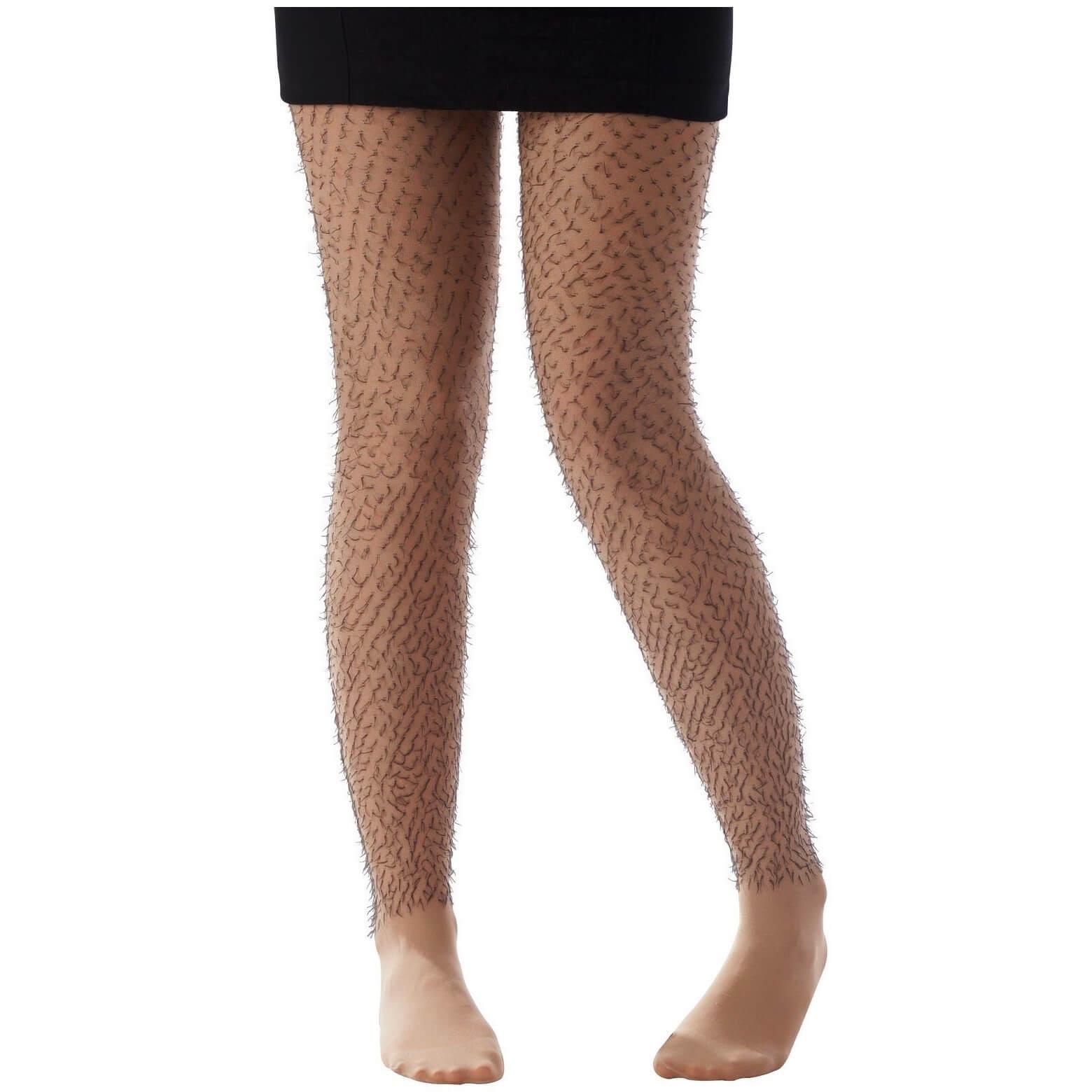 74770 accessoire de degusiement paire de collant couleur peau avec poils