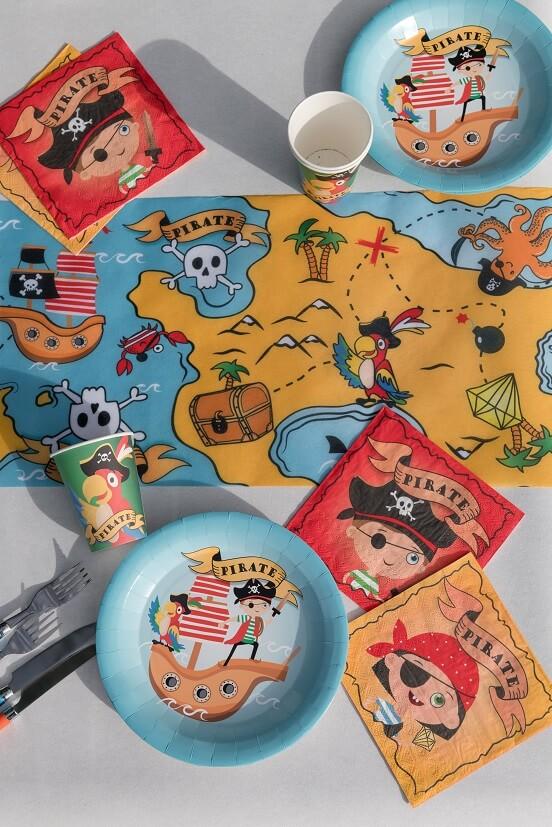 7519 vaisselle jetable gobelet carton pirate multicolore 27cl