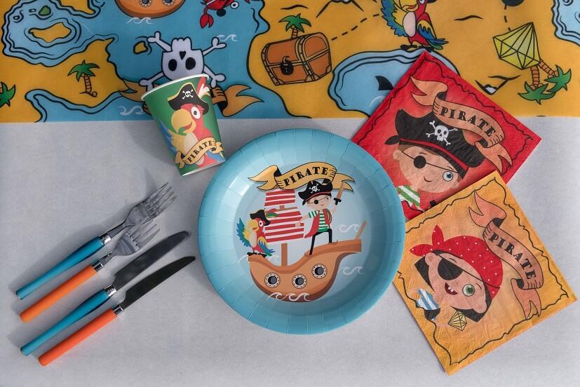 7520 assiette ronde carton anniversaire pirate