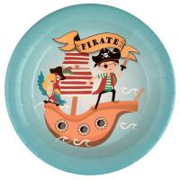 7520 assiette ronde carton jetable fete anniversaire pirate