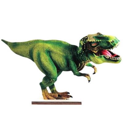 1 Centre de table anniversaire décoratif Dinosaure Jurassic T-Rex en bois 24 x 15cm REF/7539
